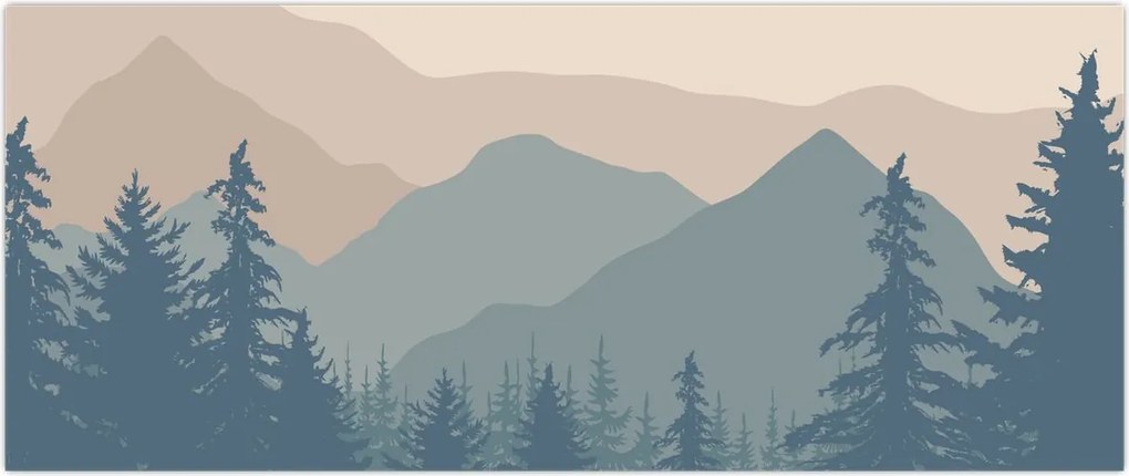 Tablou - Munții Turcoaz N⁰2 (120x50 cm)