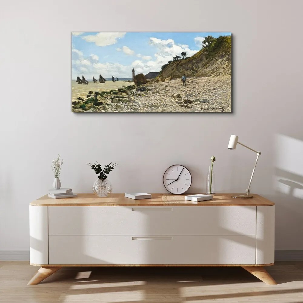 Tablou canvas Bărci pe plaja Monet