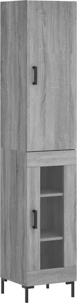 vidaXL Dulap înalt, gri sonoma, 34,5x34x180 cm, lemn prelucrat