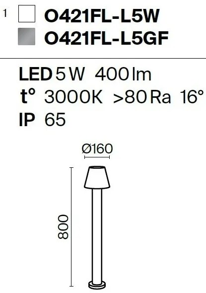 Stalp LED mic pentru iluminat exterior IP65 Harz grafit