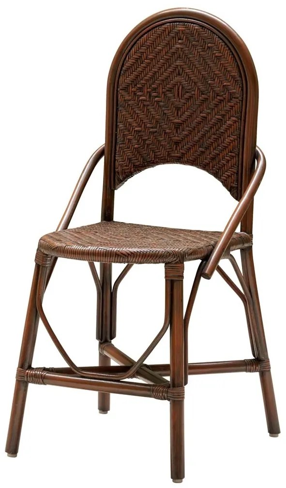 Scaun de dining portocaliu inchis din rattan, "Pigmento"