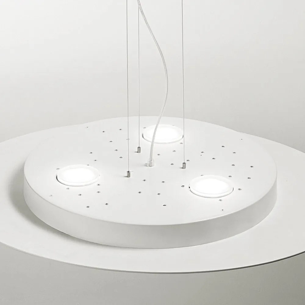 Lustra suspendata moderna Luna 60x72,5cm, alb sau gri