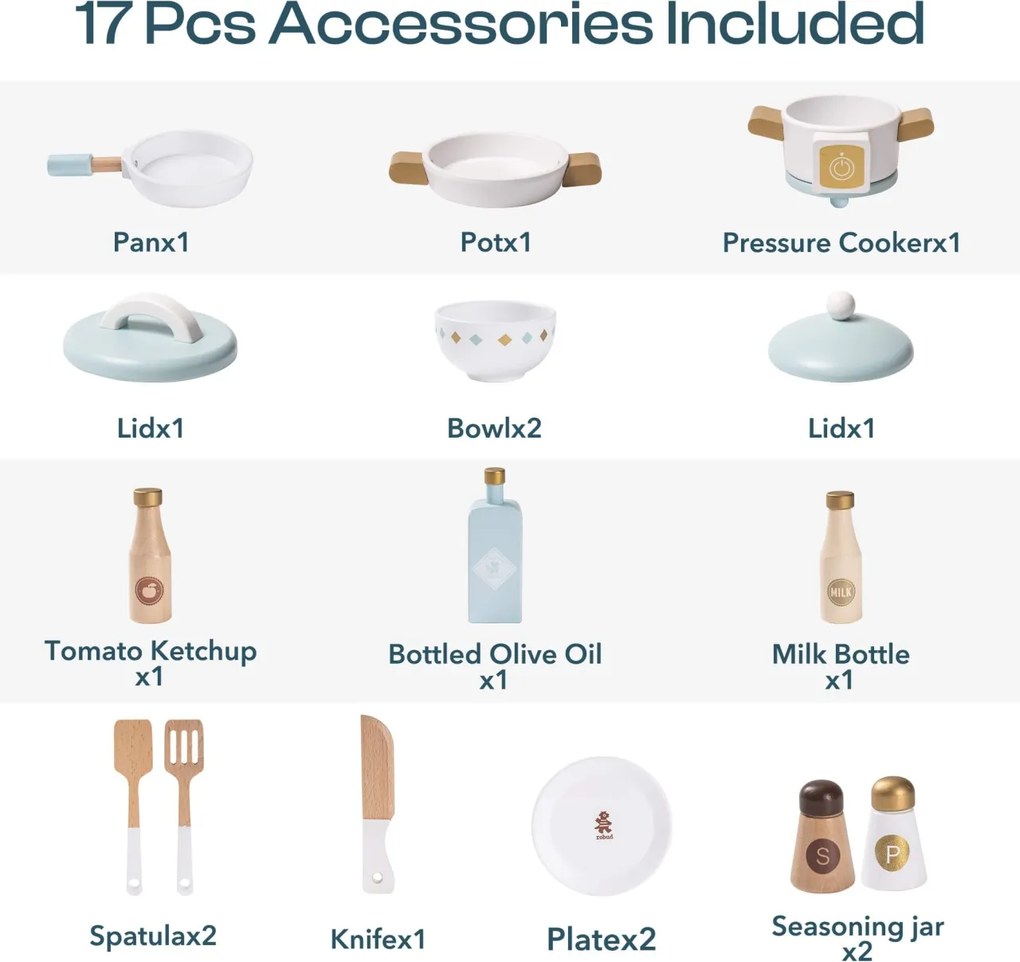 Bucatarie copii din lemn Picablu