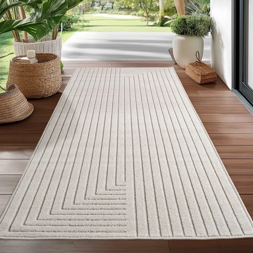 Covor tip traversă pentru interior și exterior crem 80x250 cm Nova 1202 – Ayyildiz Carpets