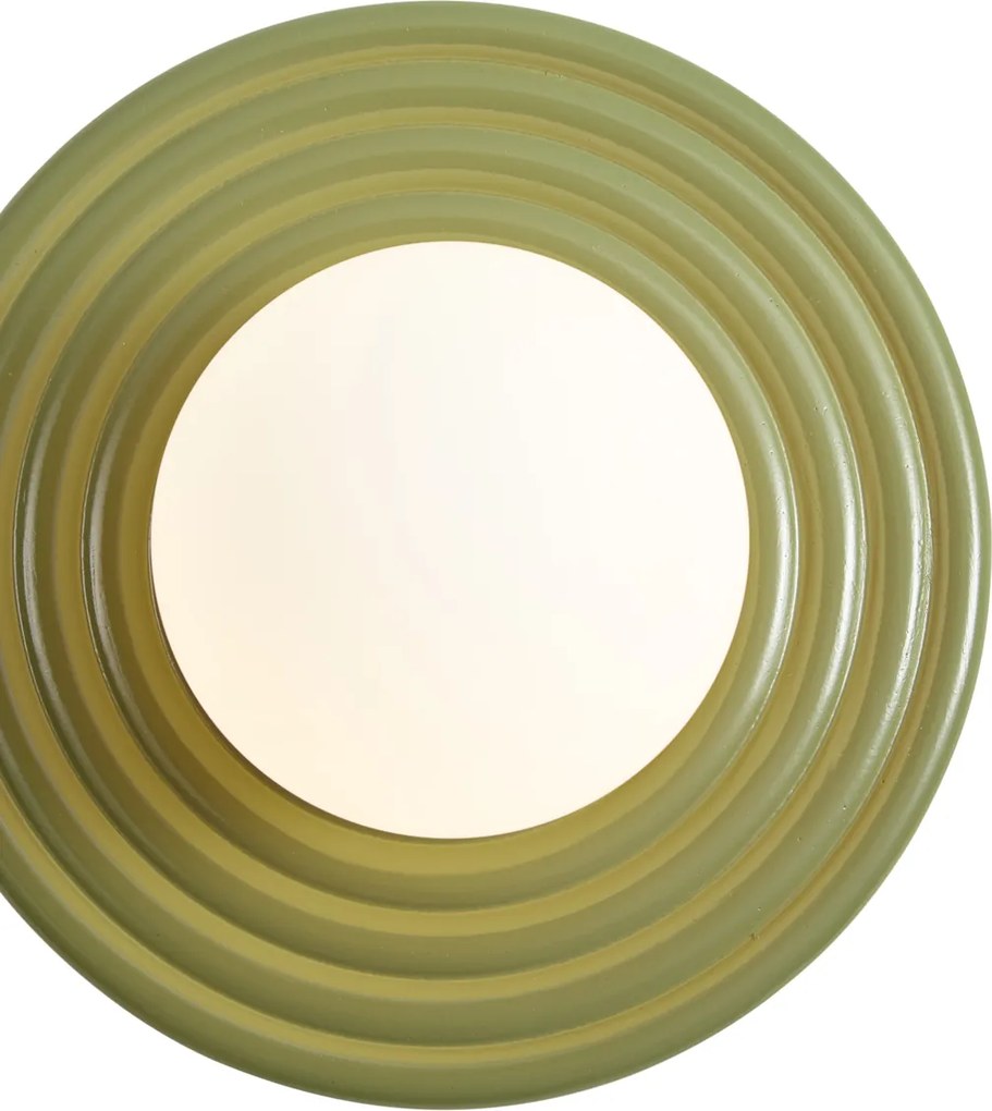 Lampă de perete retro verde cu opal rotund 20cm IP44 - Lila
