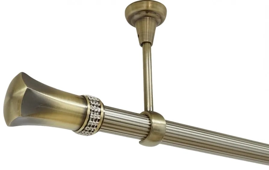 Galerie tavan fara inele PLUTON CRYSTAL striat /25 - aur antic (Alege marime: 400 cm)