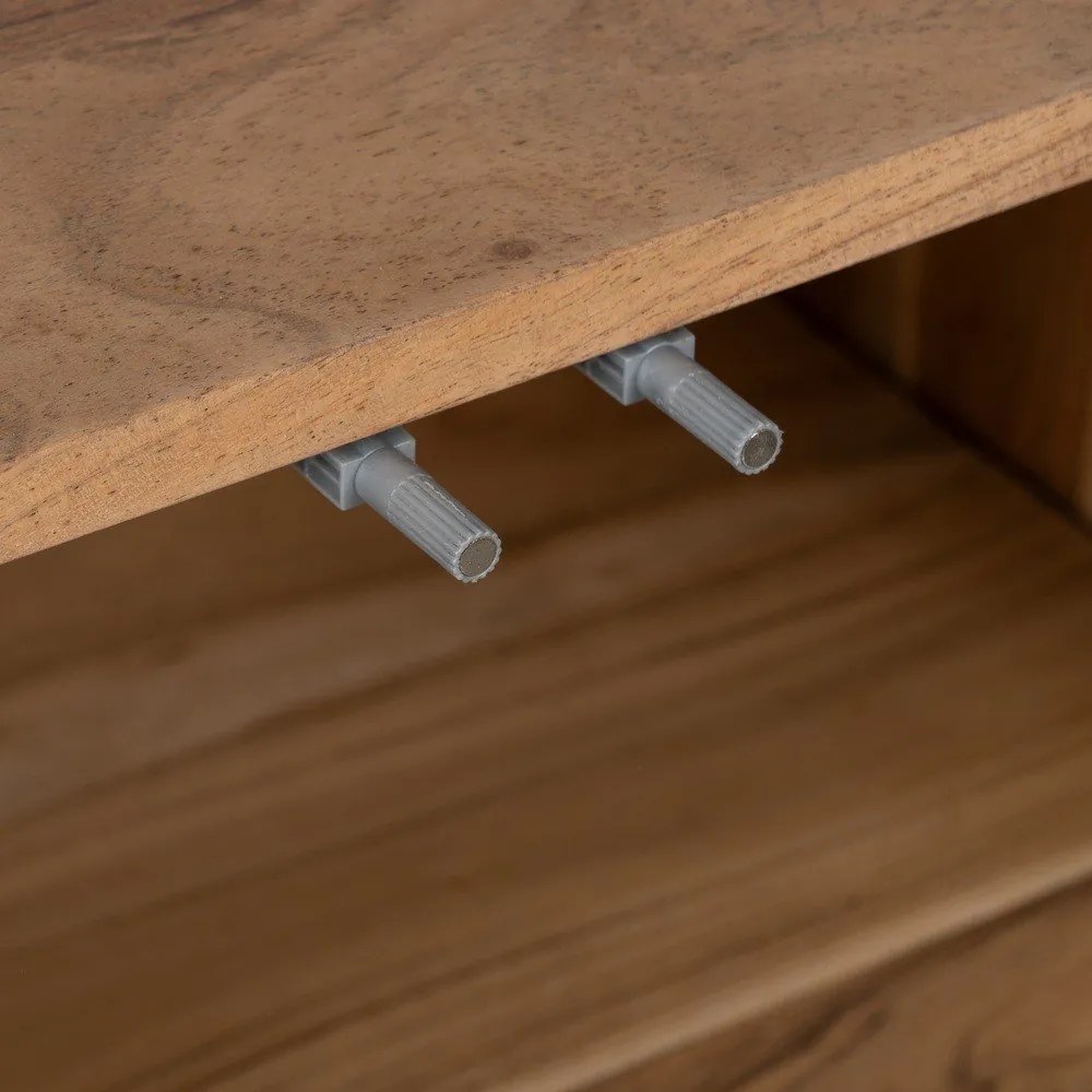 Vitrină în culoare naturală din lemn de acacia 180x80x40 cm Creel – Ixia