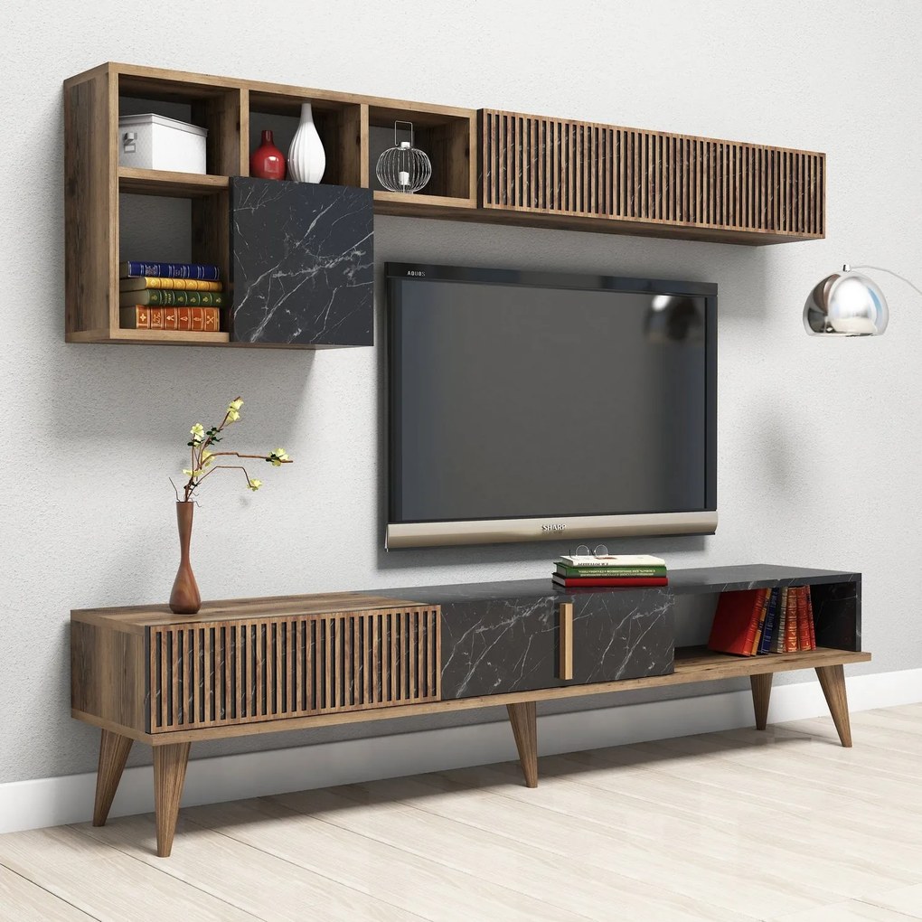 Mobilier living Michelle (Nuc + Negru). 1072224