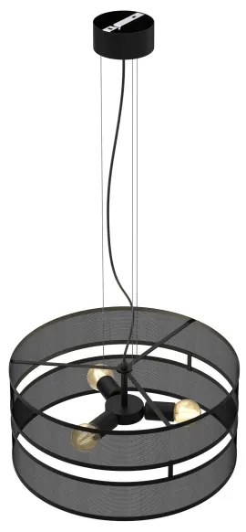 Lustră pe cablu GLUM 3xE27/60W/230V neagră