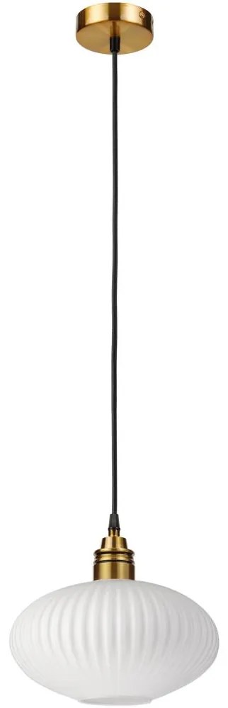 Pendul pe cablu HECTOR 1xE27/15W/230V alb/alamă Ø 25 cm