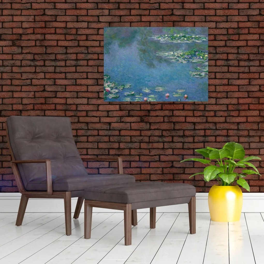 Tablou pe sticlă - Claude Monet, Water Lilies, reproducere (70x50 cm)
