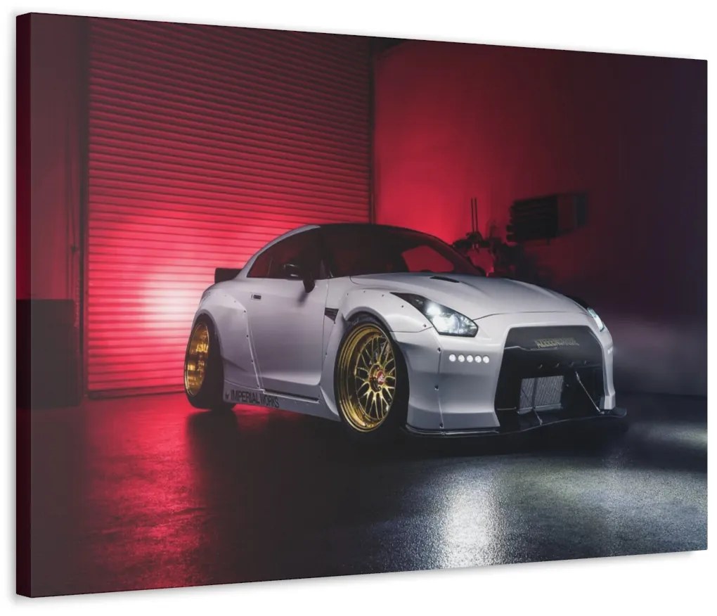 Tablou Canvas White Nissan GTR 120x80 cm