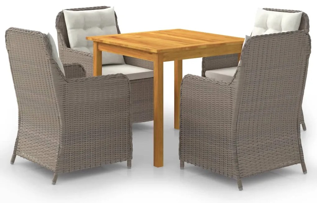 vidaXL Set mobilier de grădină, 5 piese, maro