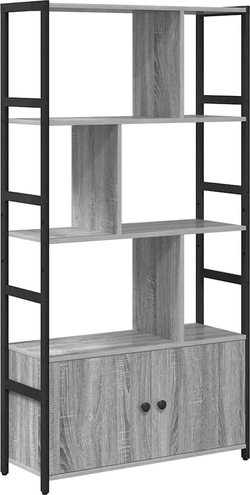 vidaXL Raft pentru cărți sonoma gri 80 x 30 x 155,5 cm Lemn compozit