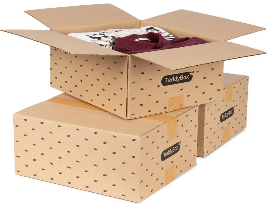 Set de 3 cutii de depozitare bej Compactor Teddy, 35 x 15 cm