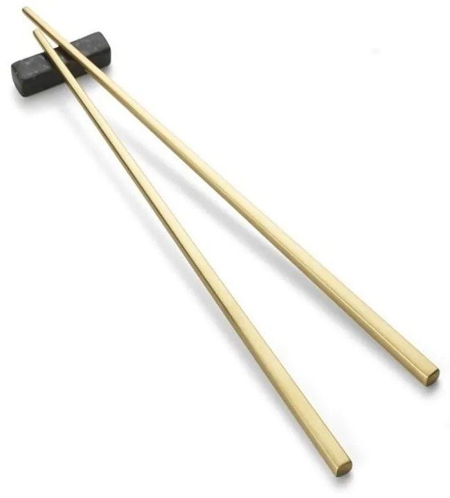 Bețișoare chinezești cu suport Bitz Brass, auriu