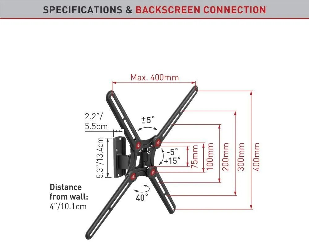 Suport TV perete Barkan SwT 13-65" 40kg