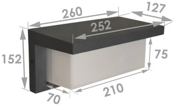 Aplică LED de exterior NEELY, 12W/230V, IP54, negru