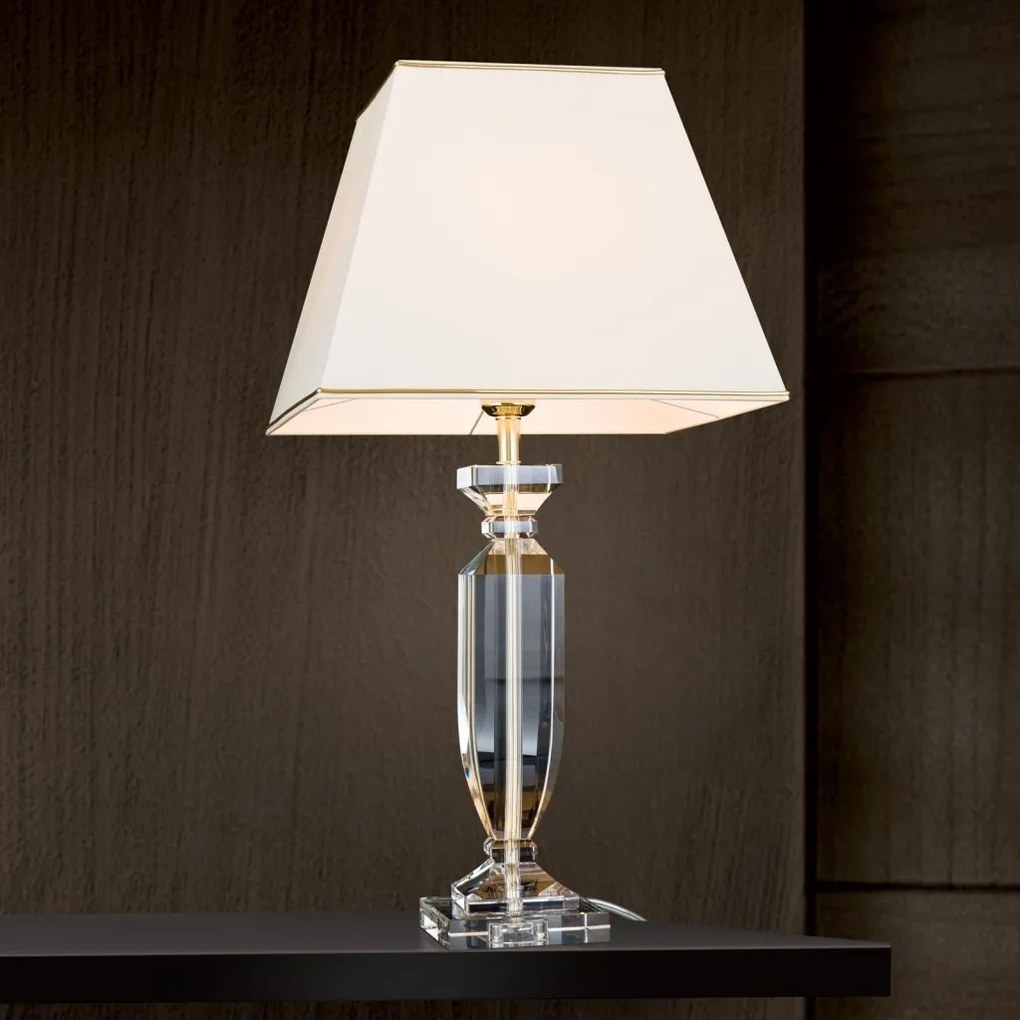 Veioza design decorativ cu cristal K9 POKAL crem/auriu