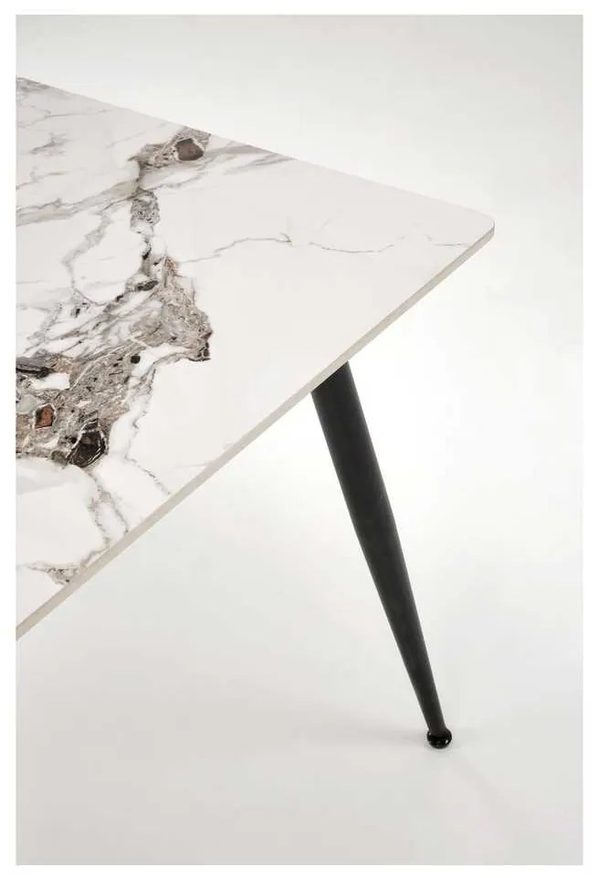 Masă de bucătărie Webster 140 cm, marmură / negru