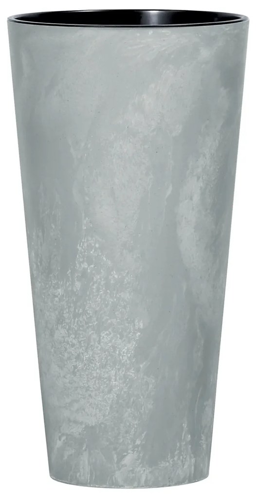 Ghiveci de flori TUBUS SLIM BETON EFFECT cuinserție 25 cm, gri, 25 cm