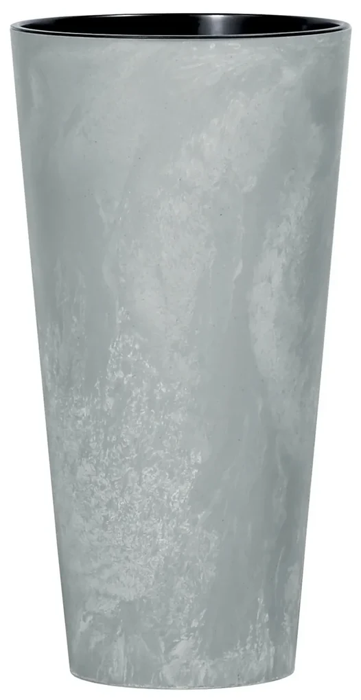 Ghiveci de flori TUBUS SLIM BETON EFFECT cuinserție 25 cm, gri, 25 cm