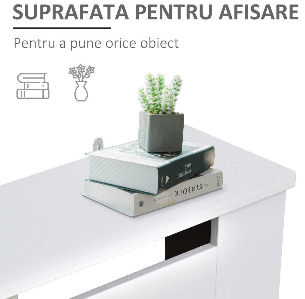 HOMCOM Carcasă Modernă pentru Calorifer din MDF Tip Grilă, 78x82x19 cm, Alb | Aosom Romania
