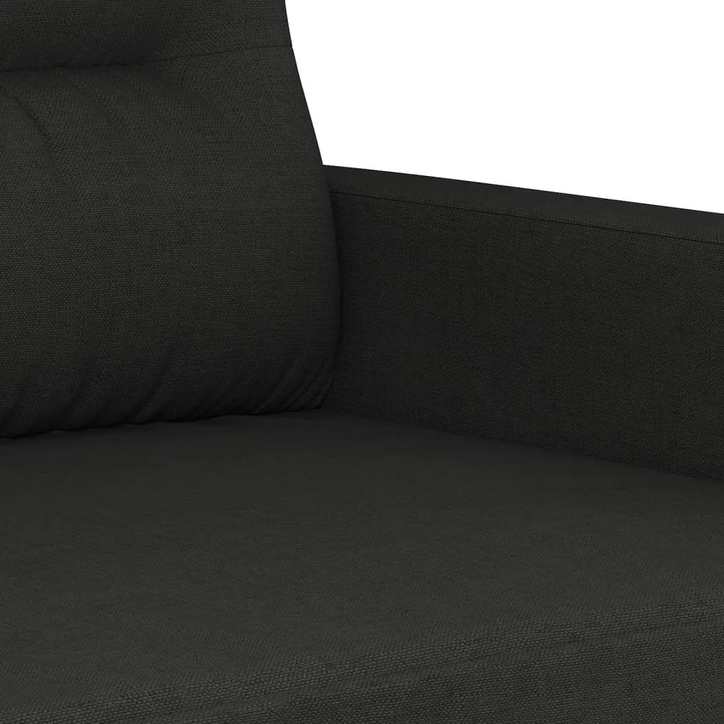 Canapea cu 2 locuri, negru, 140 cm, material textil Negru, 158 x 77 x 80 cm