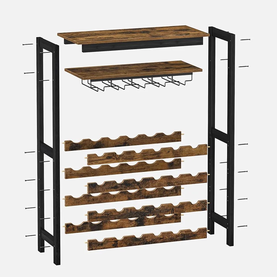 RVI1 - Rafturi Vin, 66 cm, stil industrial - Maro