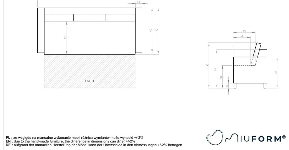 Canapea extensibilă din catifea Miuform Tender Eddie, roz