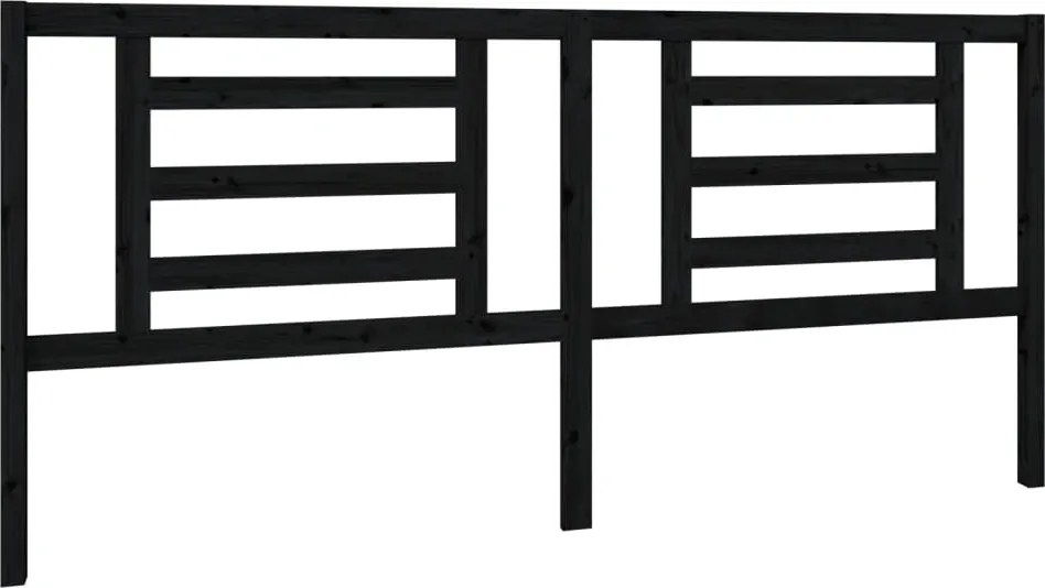vidaXL Tăblie de pat, negru, 206x4x100 cm, lemn masiv de pin