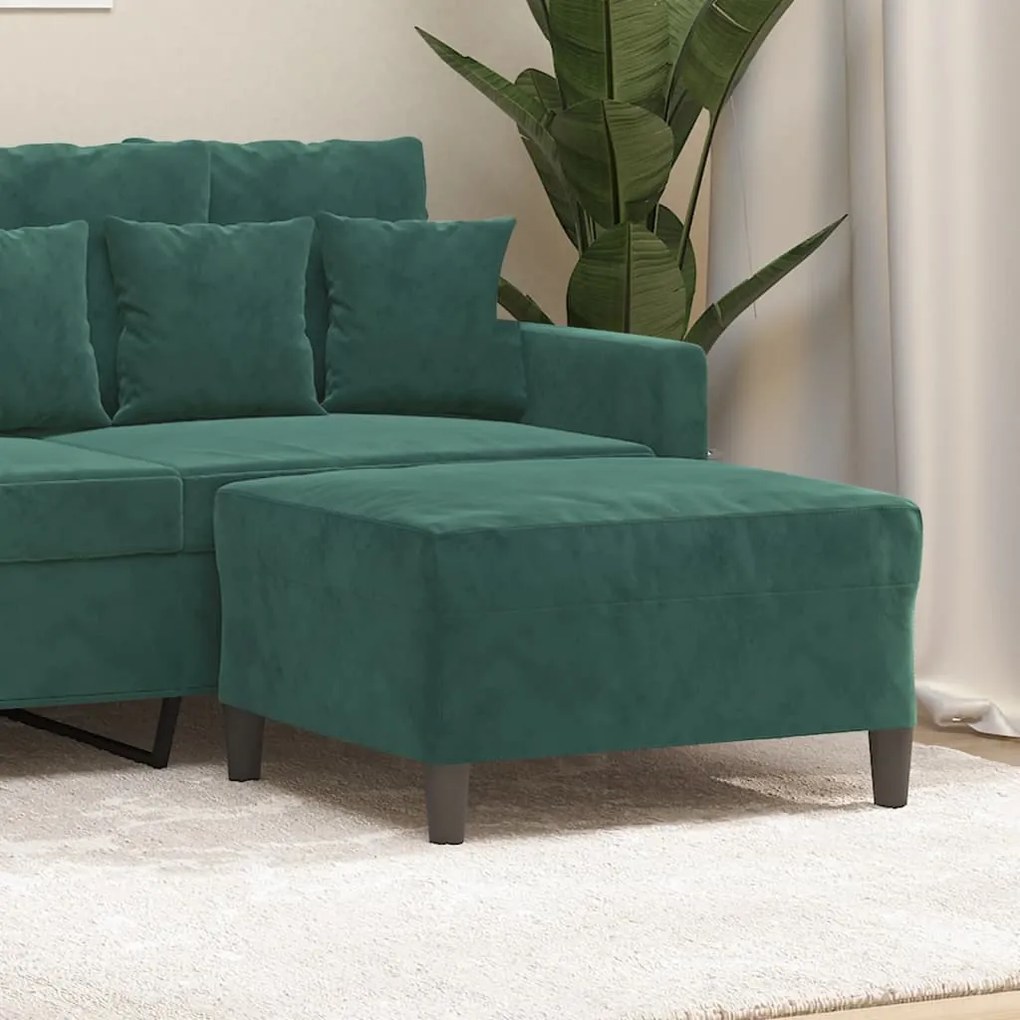 vidaXL Taburet, verde închis, 70x55x41 cm, catifea
