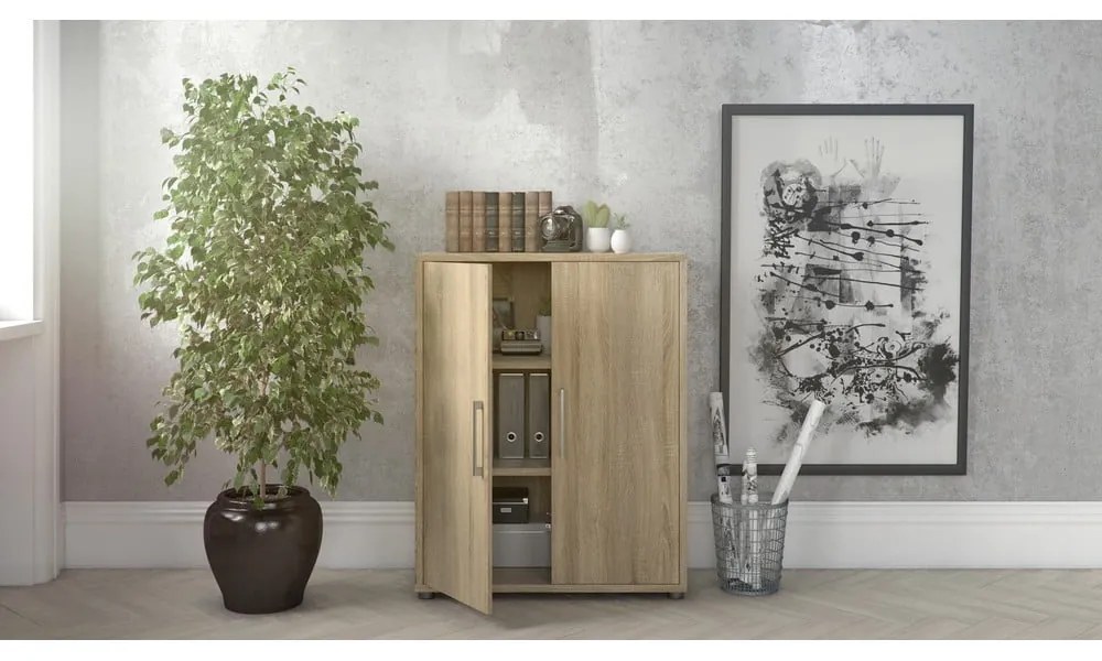 Bibliotecă modulară cu aspect de lemn de stejar 89x113 cm Prima – Tvilum