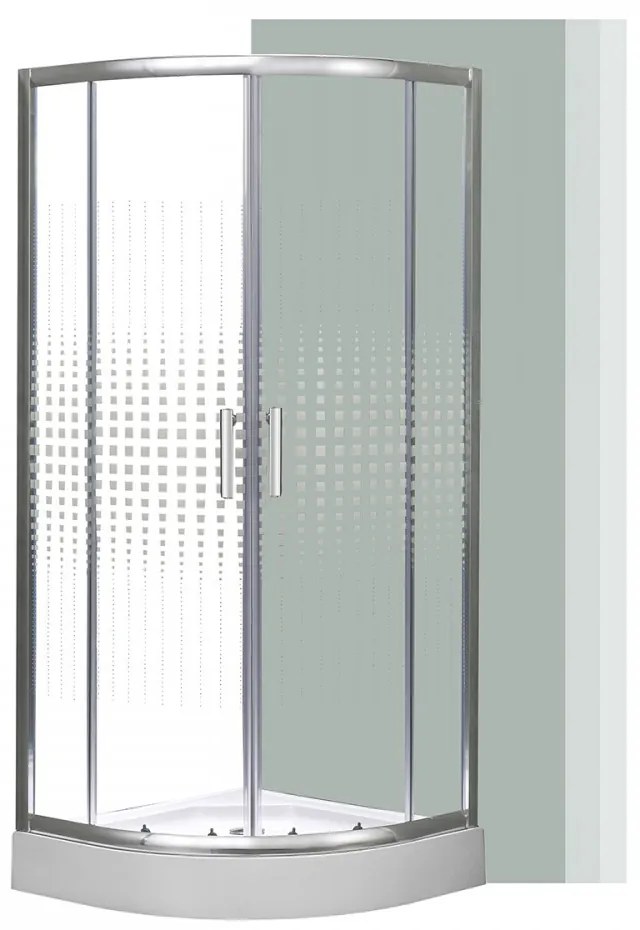 Cabină de duș Spirit Matrix curbată de calitate 80x80x194 cm, cu cădiță de duș acrilică ranforsată