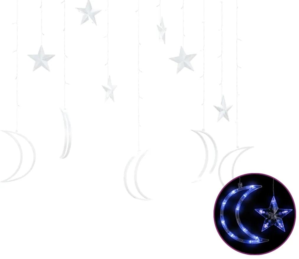 Lumini luna si stele, 138 LED-uri, albastru, cu telecomanda 1, Albastru, 138 led