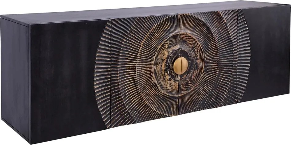 Comoda suspedata design vintage Golden Sunset 180cm negru