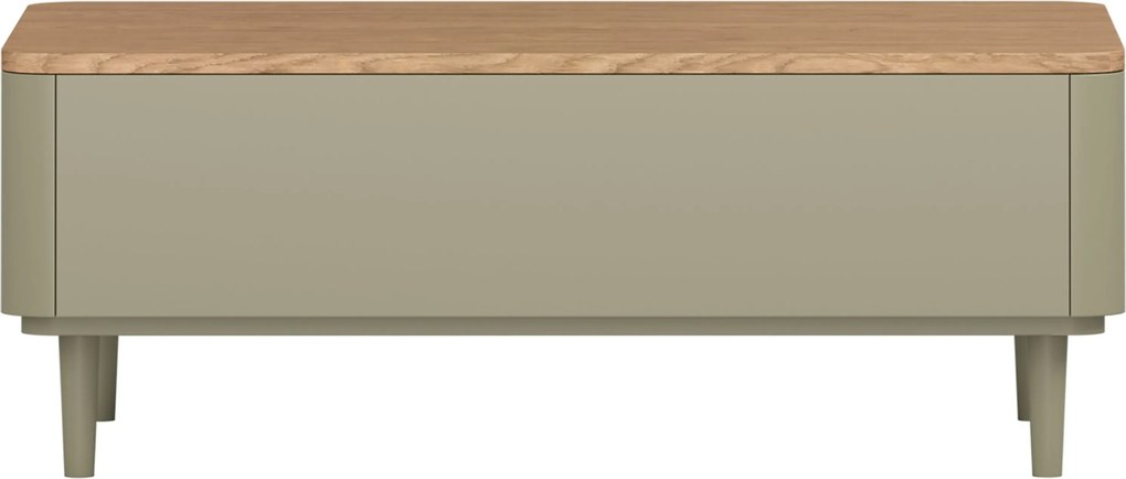 Măsuță de cafea Amilio 100 cm cu sertare pe picioare - eucalipt / stejar baltic dune