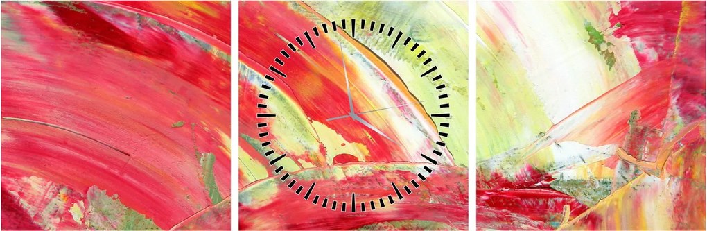 Tablou cu abstracție - pictura (cu ceas) (90x30 cm)