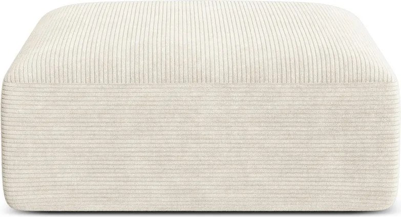 Taburet bej cu tapițerie din catifea reiată Campi – Cosmopolitan Design