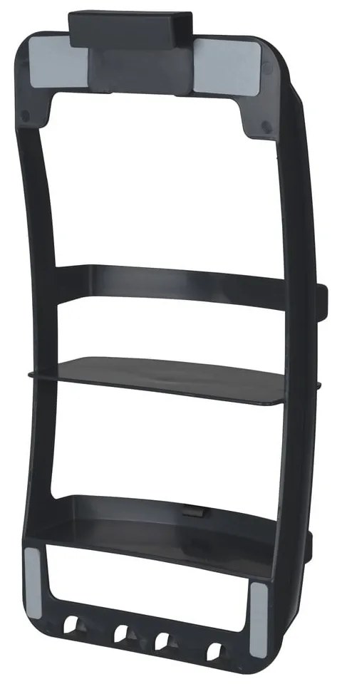 Raft pentru baie negru de agățat, autoadeziv din plastic Universal – Wenko