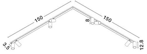 Lustra cu 8 Spoturi directionabile stil minimalist OSO, NVL-9030918