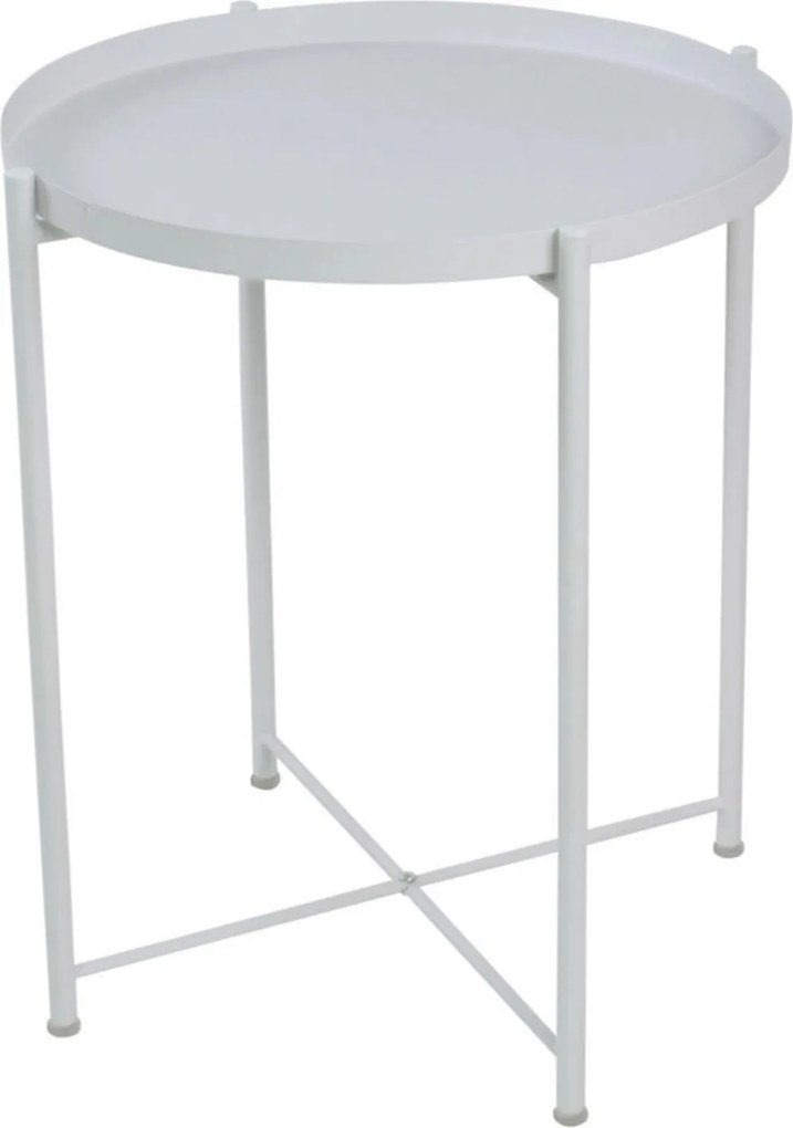 Masuta cafea TIM, alb, metal, 48x48x53 cm
