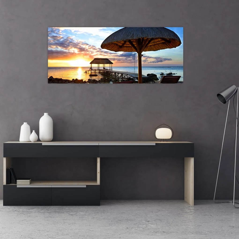 Tablou - Apus de soare în Mauritius (120x50 cm)
