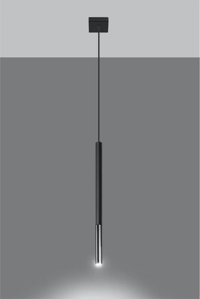 Lustră neagră/argintie din metal Asarot – Sollux