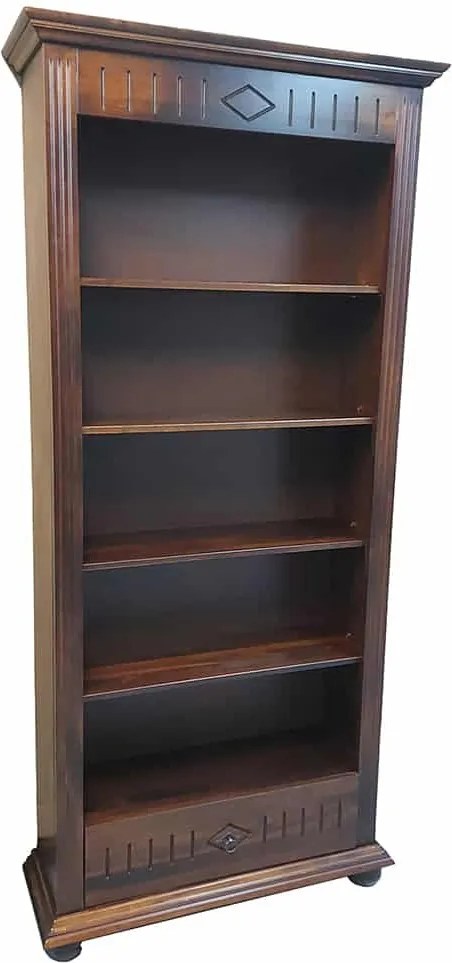Etajera lemn masiv nuc Sonya, 90 × 30 × 195 cm