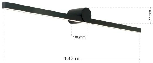 Aplică LED pentru oglindă de baie Orion Soff 3-585 BEAUTY LED/24W/230V 101 cm IP54 negru