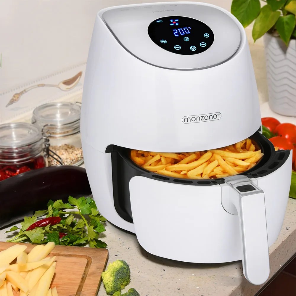 Deuba Cuptor cu aer cald FRYER 1 alb - 9 in 1 cu ecran tactil 1485 W 3,6 l