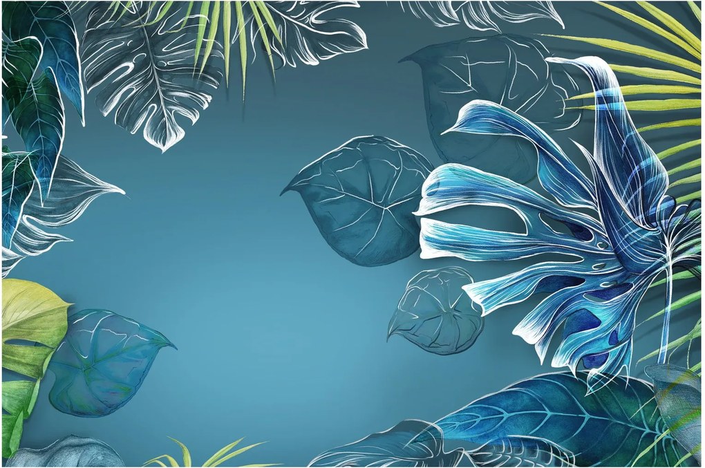 Tablou - Frunzele plantelor tropicale (90x60 cm)