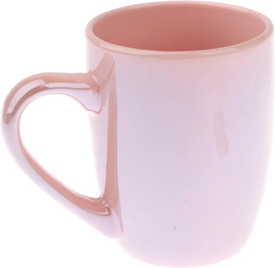Cană din ceramică Dakls Puro, 330 ml, roz