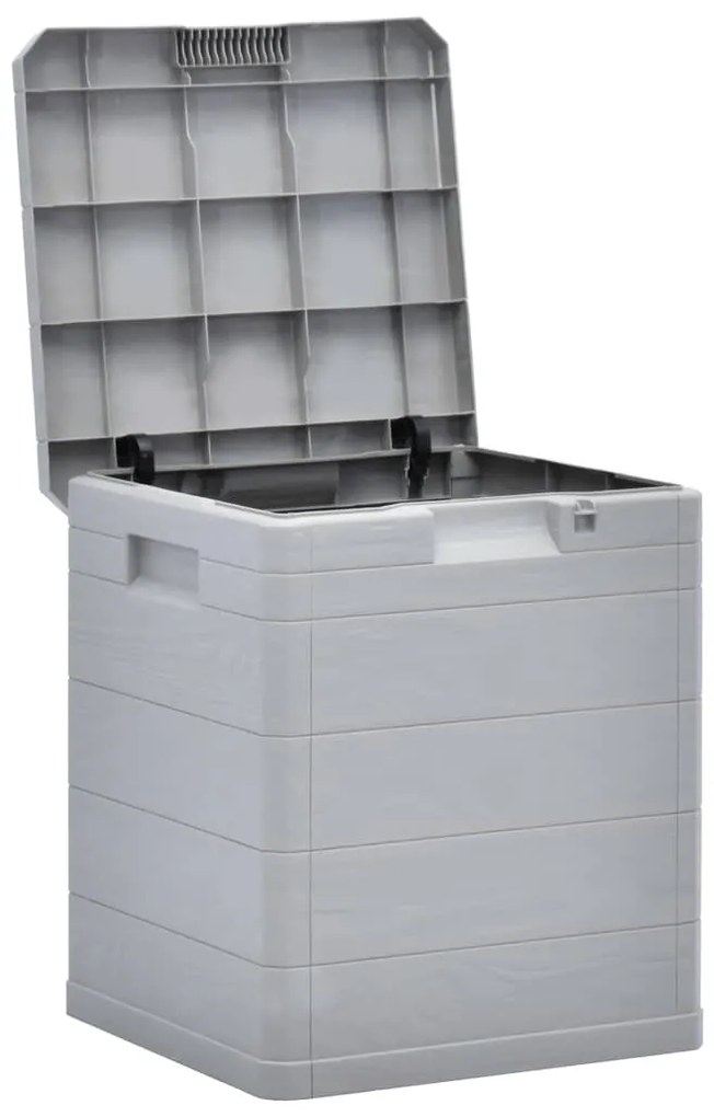 45683 vidaXL Ladă de depozitare pentru grădină, 90 L, gri deschis